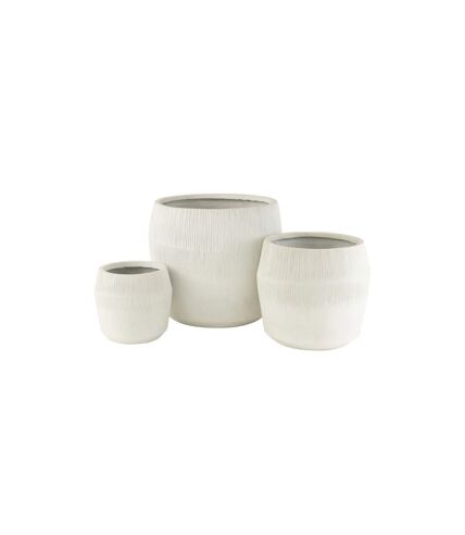 Lot de 3 Cache-Pots en Argile Abel 55cm Blanc