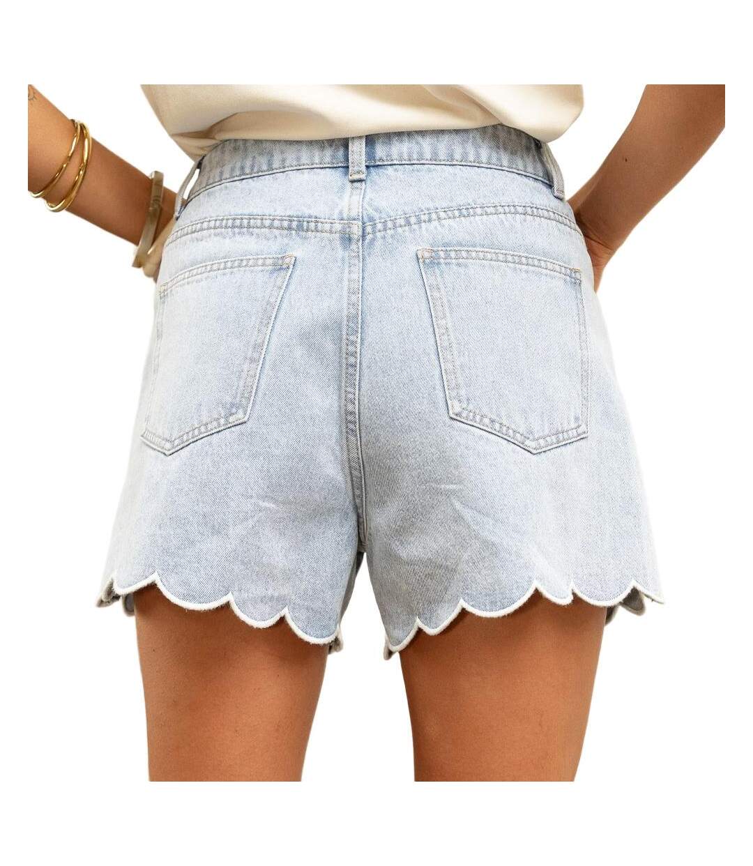 Short bleu femme oraije fleur-2
