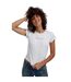 Womens/ladies Text Crew Neck Slim Crop T-shirt White FCUK-4