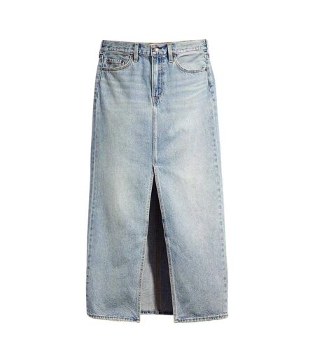 Womens/ladies Denim High Waist Maxi Skirt Blue Levis