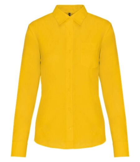 Chemise popeline manches longues - Femme - K549 - jaune