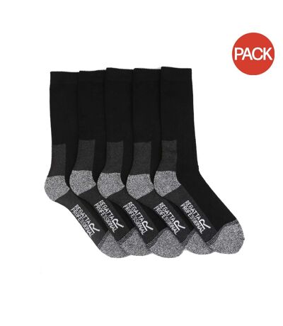 Pack of 5  Mens boot socks  black Regatta