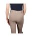 Womens/ladies Oxnam Competition Horse Riding Tights Taupe Coldstream-2