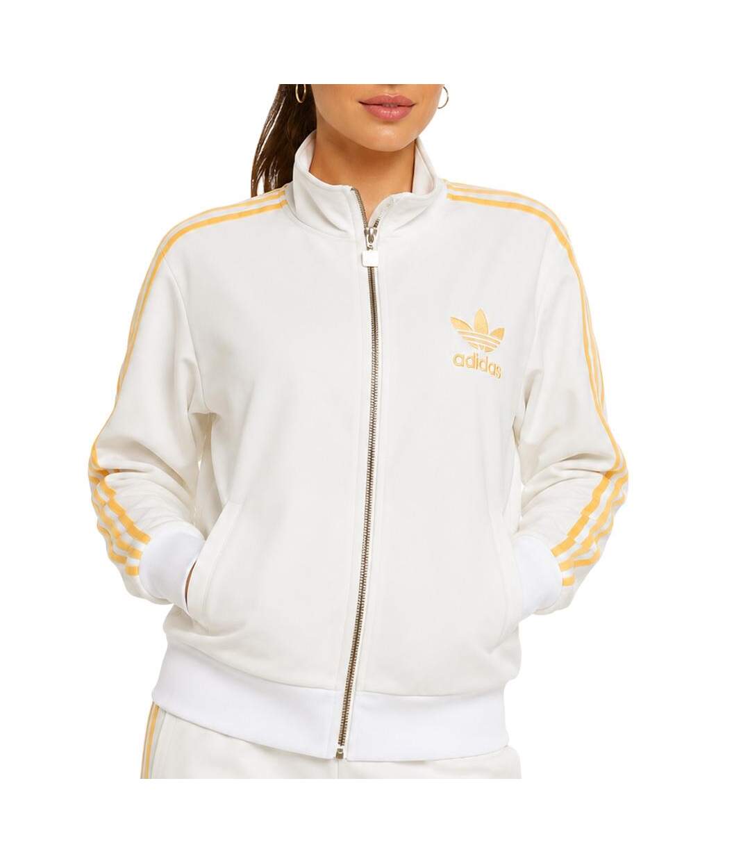 Veste blanc/jaune femme adidas crepe-1