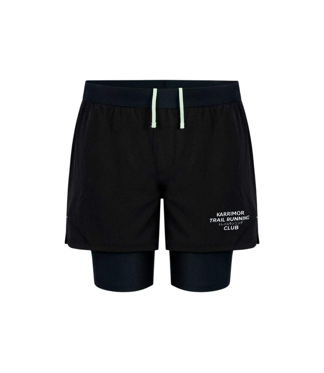 Mens Performance 2 In 1 Running Shorts Black Karrimor-1