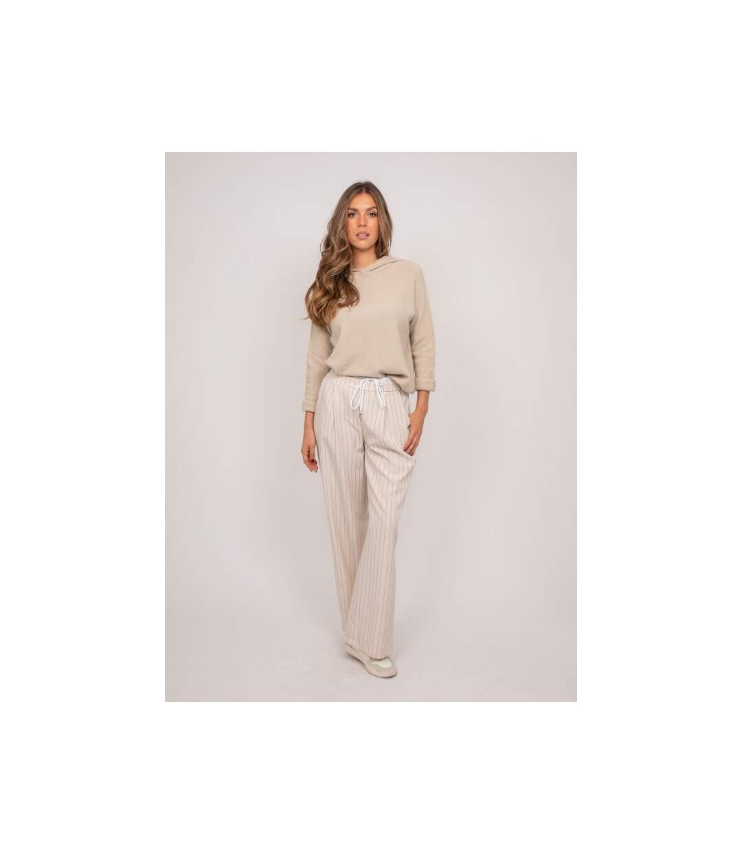 Pantalon large  fines rayures ESTA - Dona X Lisa-4
