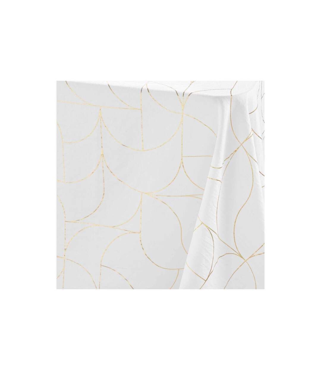 Nappe Antitache Louxor 140x240cm Blanc & Or-2