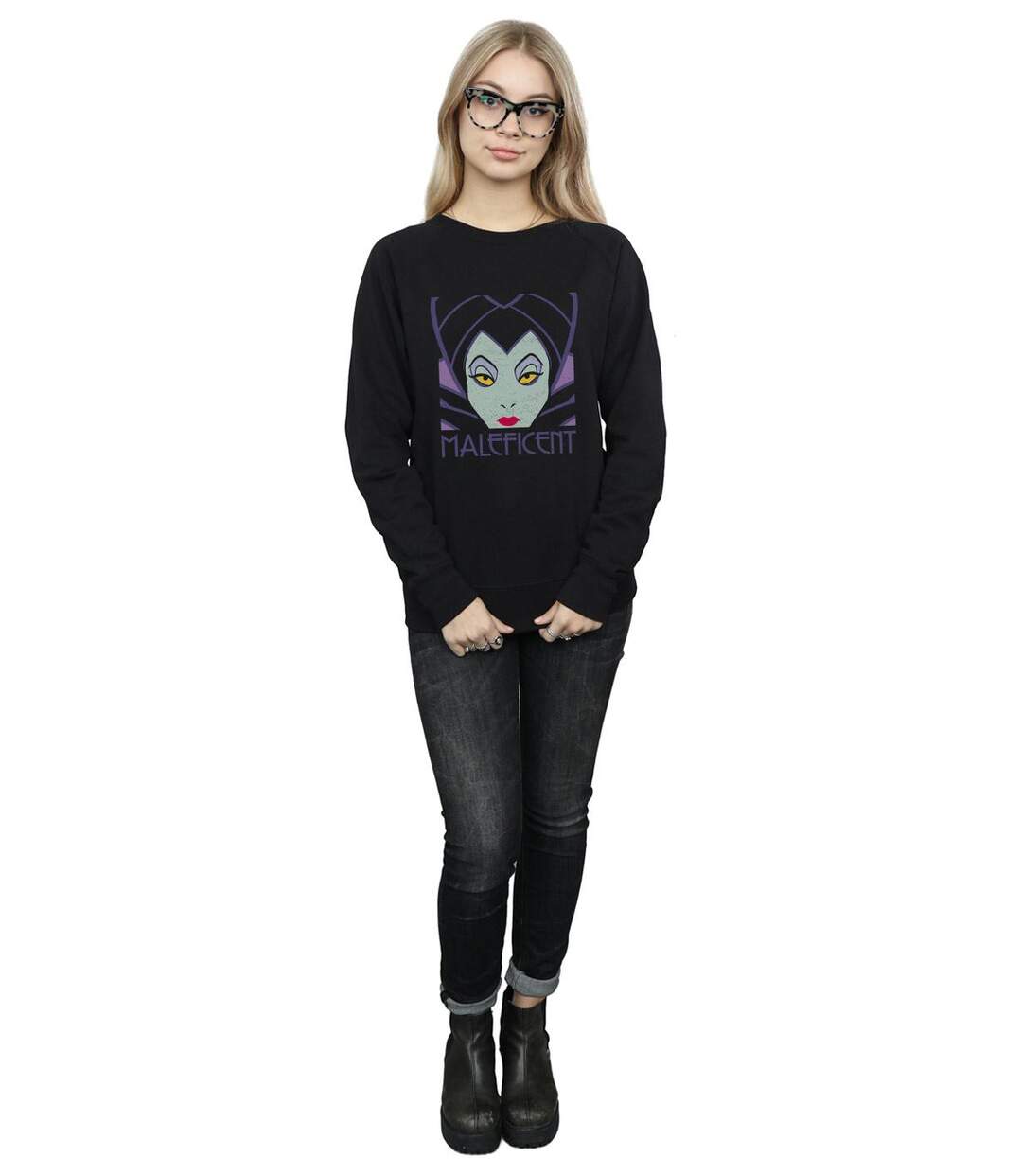 Disney Sweatshirt à tête courte Femme/Ladies Maleficent (Noir) - UTBI12312-4