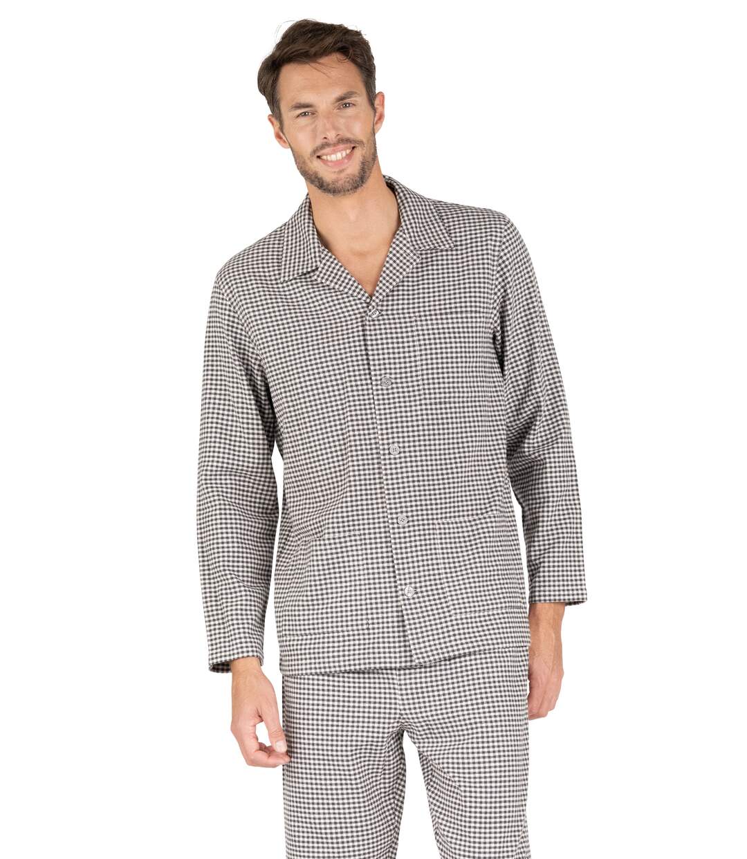 Pyjama long ouvert flanelle Eminence-1
