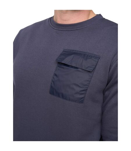 Mens trentforth crew neck sweatshirt navy Duck and Cover