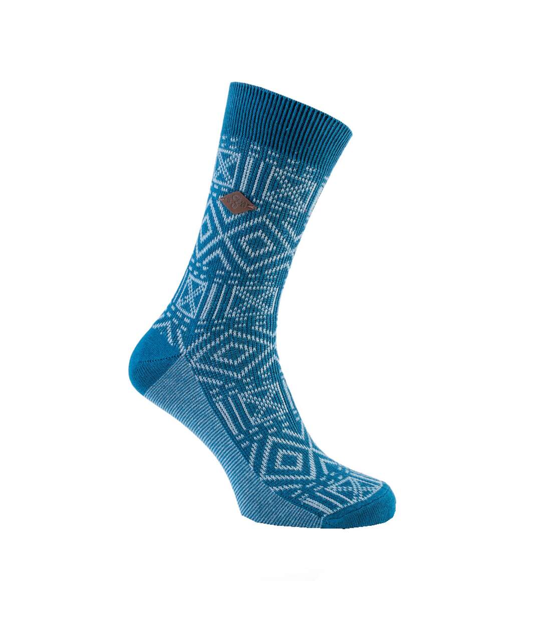 2 Pack Mens Aztec Patterned Cotton Formal Dress Socks-3