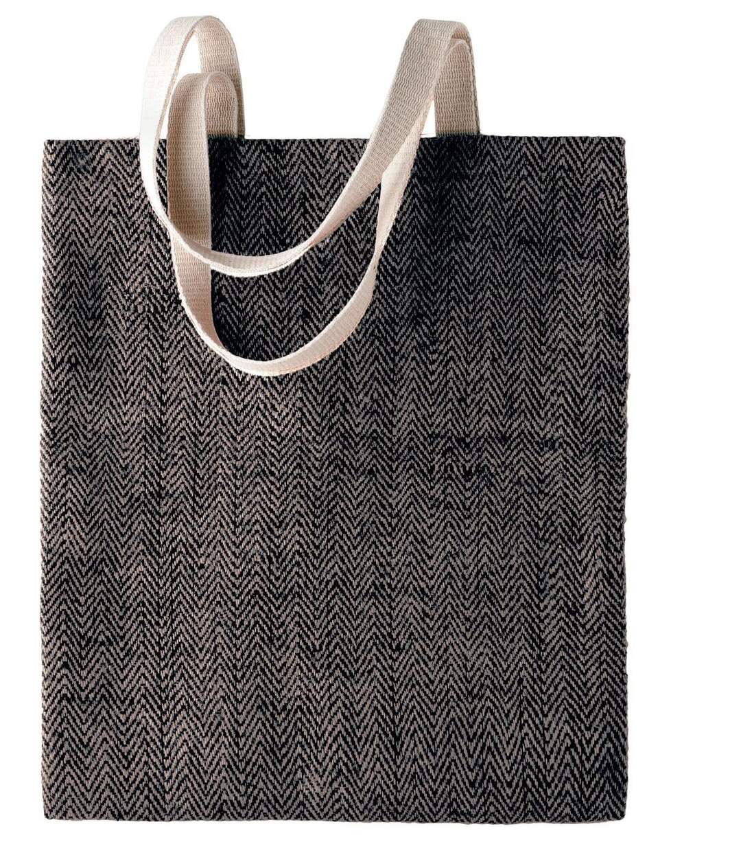 sac en toile de jute teint - KI0226 - noir et naturel-1