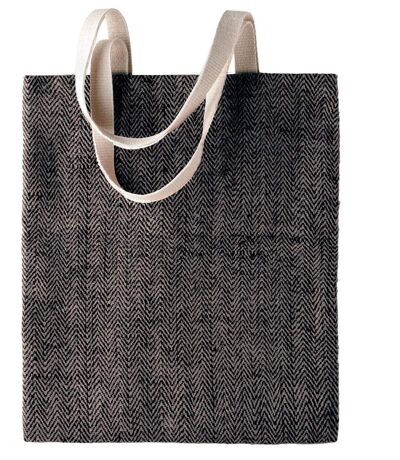 sac en toile de jute teint - KI0226 - noir et naturel