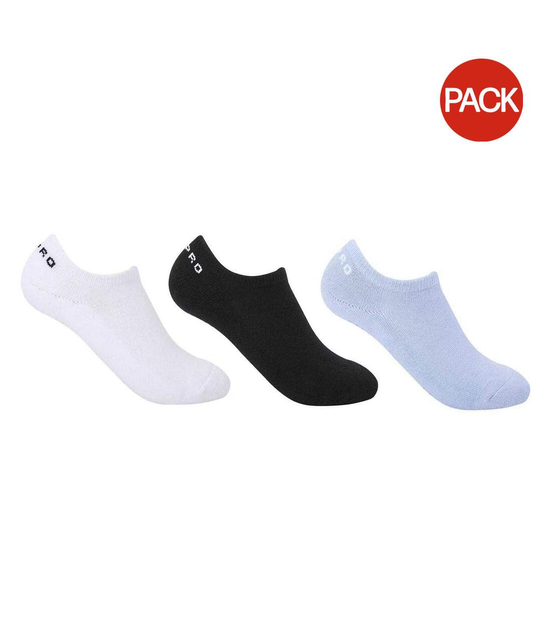 Lot De 3  Chaussettes Studio Femme Noir Blanc Bleu USA Pro-1