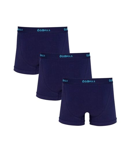 OddBalls Mens Plain Boxer Shorts (Pack Of 3) (Midnight) - UTOB102