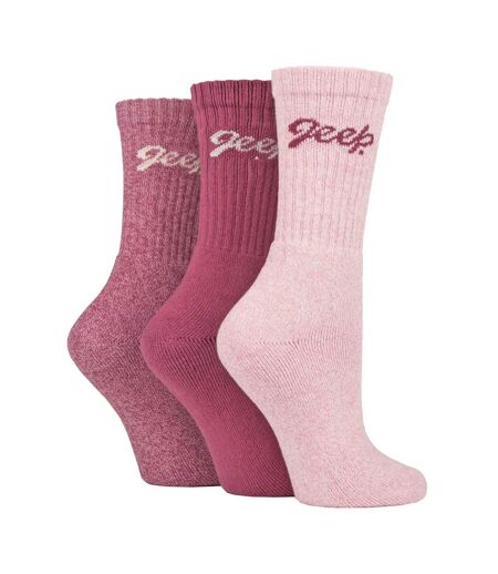 Ladies Ribbed Outdoor Boot Socks - 3 Pack, Reinforced Heel and Toe Hiking Socks