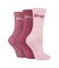 Ladies Ribbed Outdoor Boot Socks - 3 Pack, Reinforced Heel and Toe Hiking Socks-3