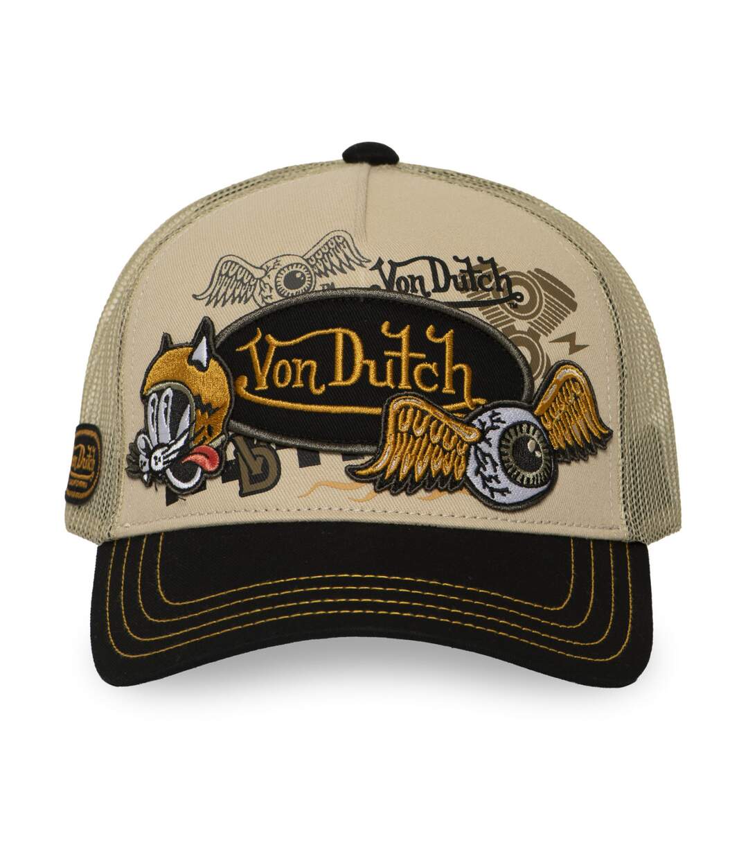 Casquette trucker filet avec patch et print Patches19 Vondutch-2