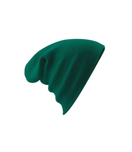 Bonnet à revers mixte vert bouteille Beechfield