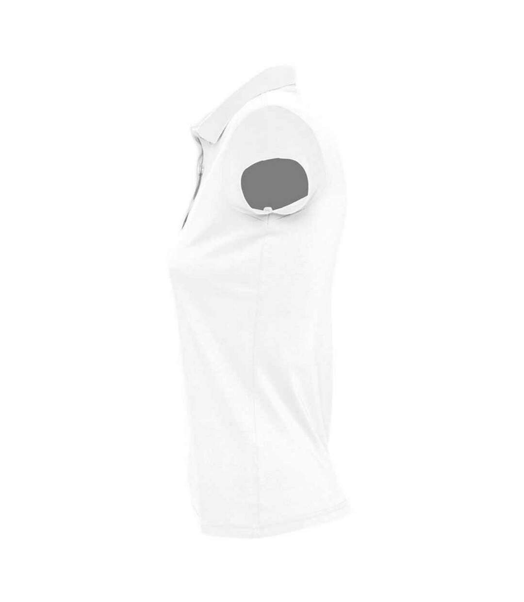 Womens/ladies Prescott Jersey Polo Shirt White SOLS-3