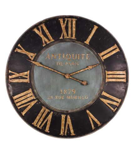 Pendule ronde en fer Antiquité de Paris 93 cm