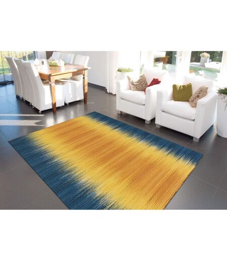 Tapis en Laine Fait Main Sunset 90x160cm Jaune & Bleu