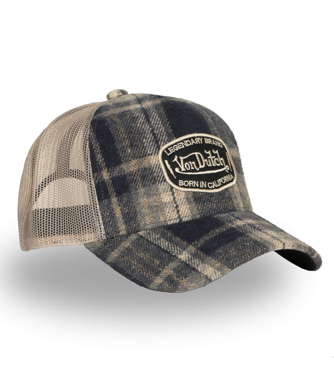 Casquette baseball avec filet adulte en flannelle à carreaux Car Vondutch-4