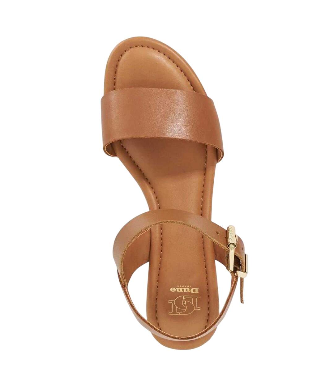 Womens/ladies Leather Platform Sandals Tan Dune London-3