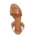 Womens/ladies Leather Platform Sandals Tan Dune London-3