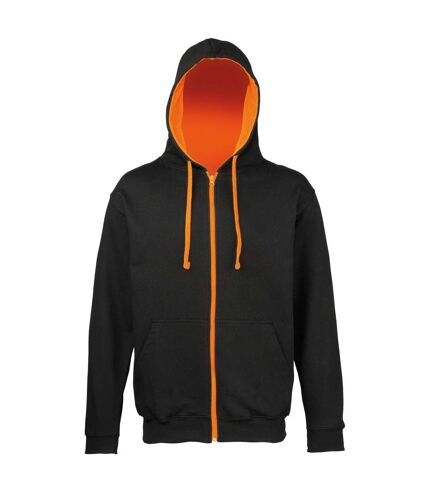 Veste zippée à capuche unisexe - JH053 - noir et orange