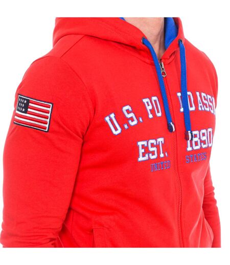 Men's long-sleeved sweatshirt with round neck, hood and zipper 52129