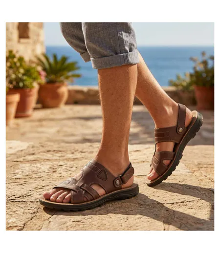 OZABI Sandales Homme Confort Semelle Souple Antiderapante Scratch 39-45