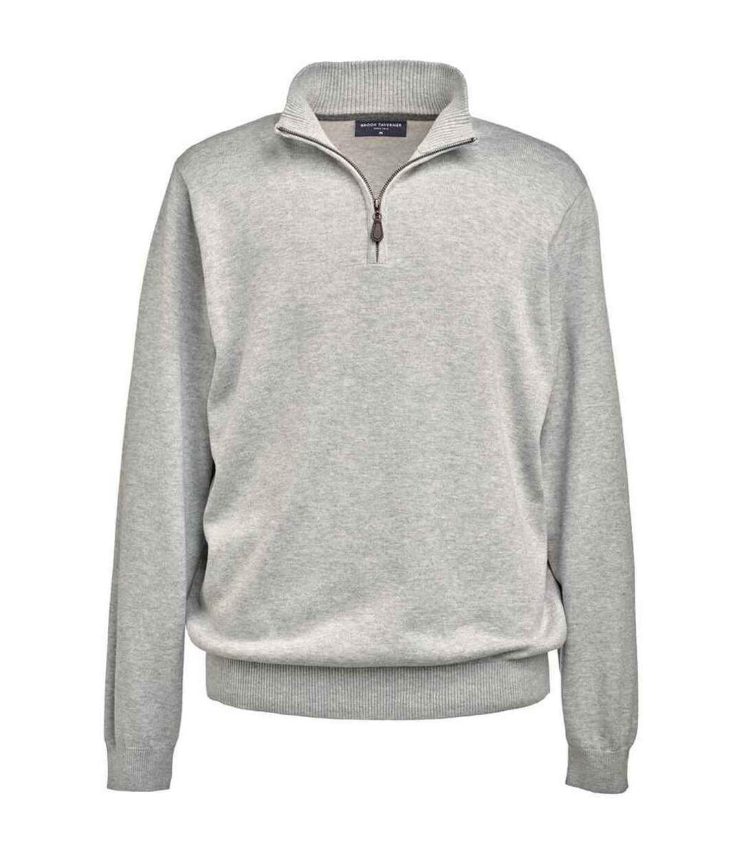 Mens dallas zip-neck sweater silver Brook Taverner-1