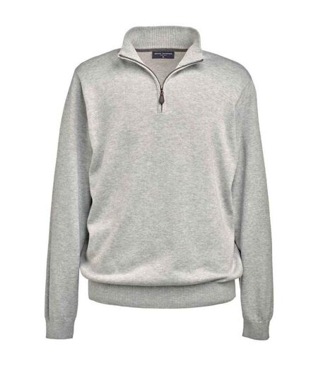 Mens dallas zip-neck sweater silver Brook Taverner