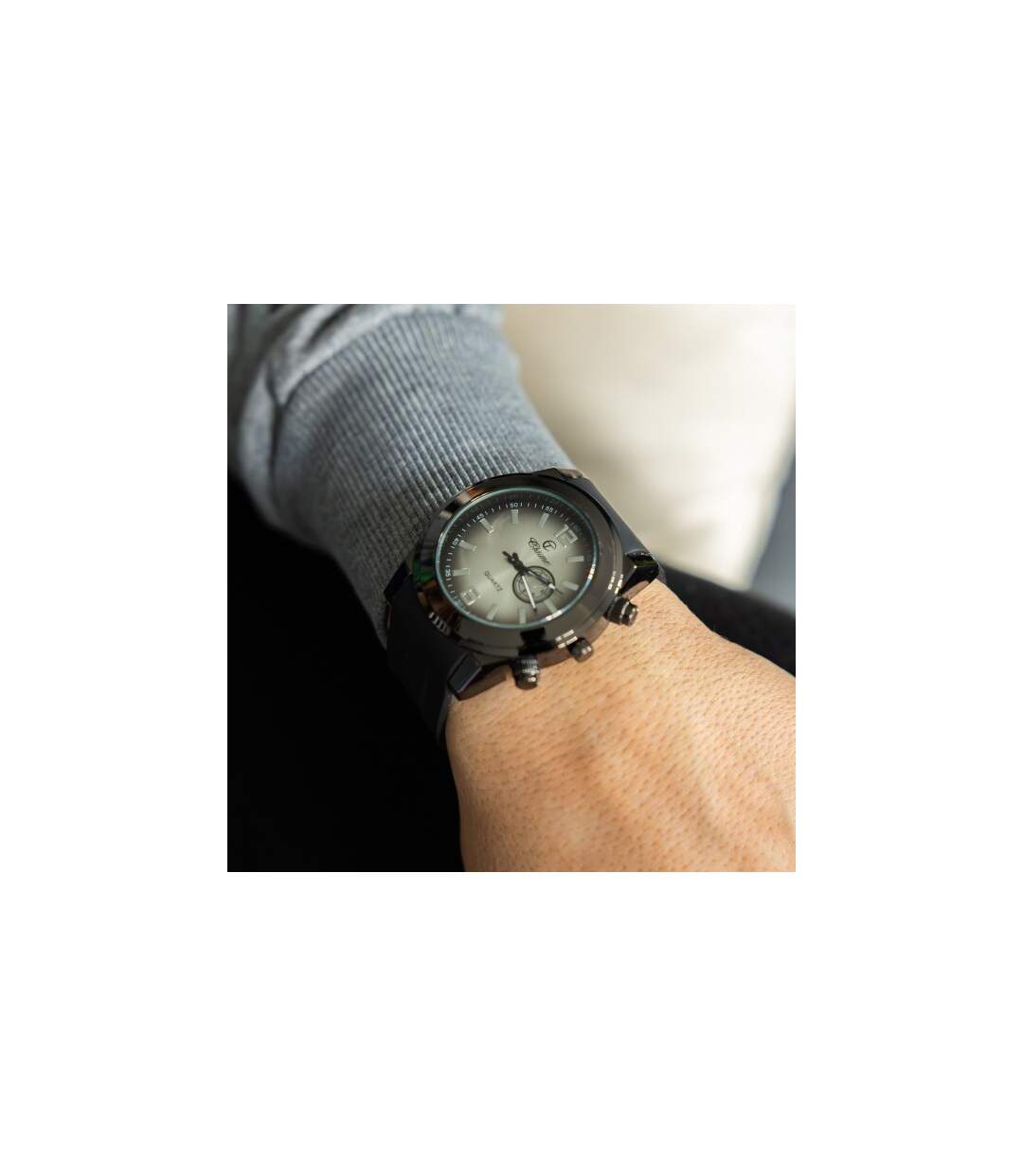 Jolie Montre Homme Silicone Noir CHTIME-2