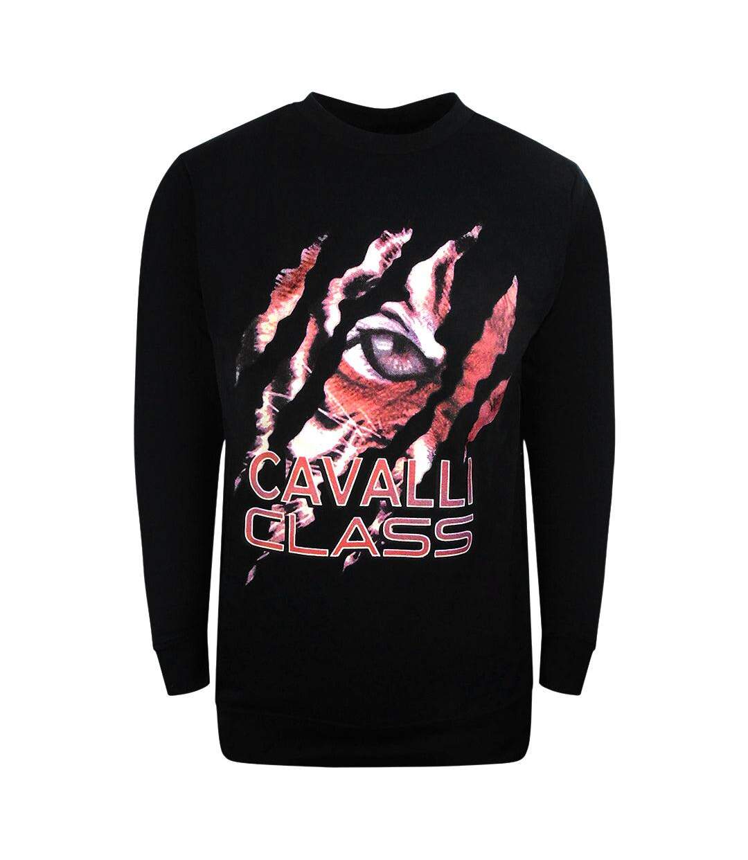 Unisex Adult Peeking Tiger Sweatshirt Black Cavalli Class-1