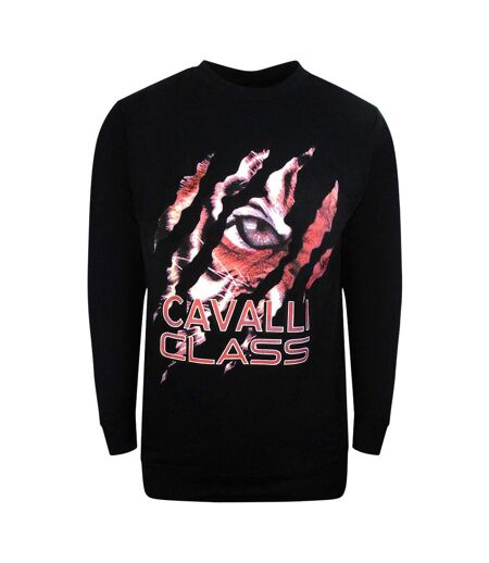 Unisex Adult Peeking Tiger Sweatshirt Black Cavalli Class