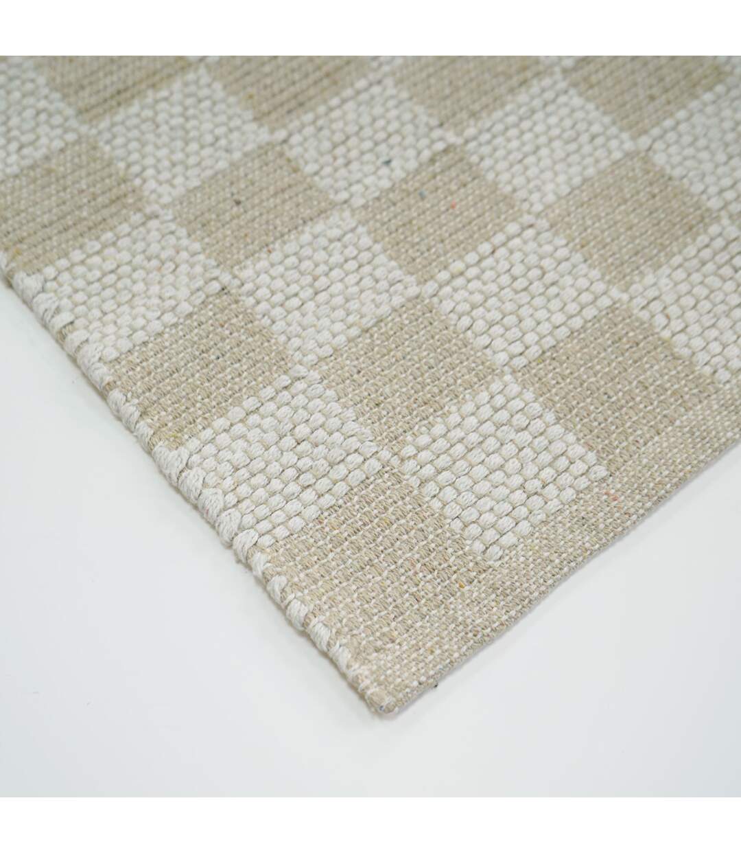 Tapis Damier en Coton Jenna 50x80cm Naturel-2