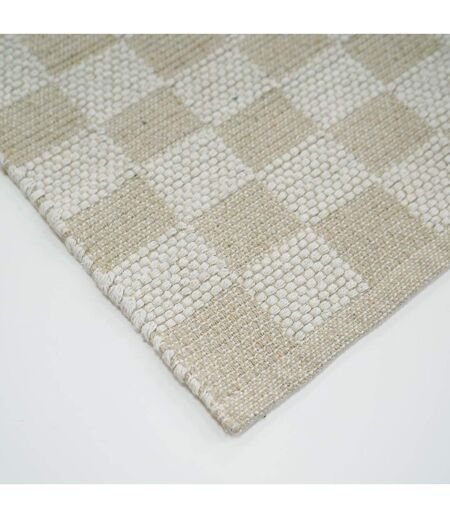 Tapis Damier en Coton Jenna 50x80cm Naturel