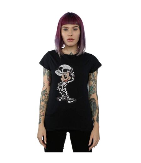 Disney T-shirt en coton Mickey Mouse Skeleton Femme/Ladies (Noir) - UTBI31945