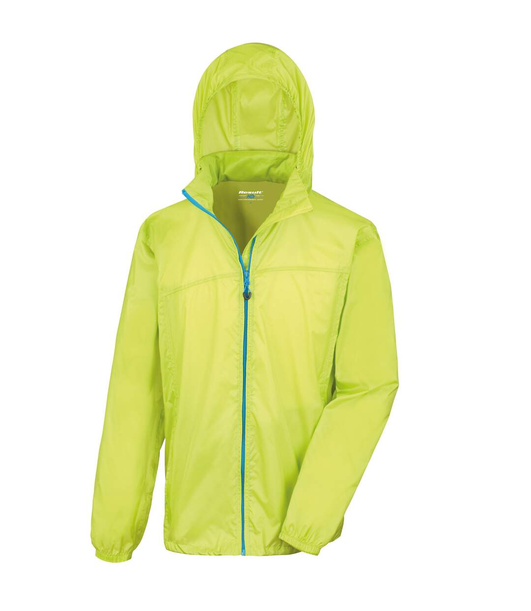 Mens lightweight packaway jacket lime/royal blue Result