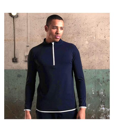 Just cool sweatshirt à col zippé homme bleu marine/blanc Awdis