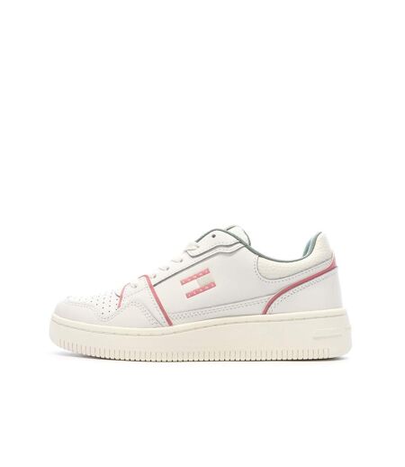 Baskets blanches/roses femme tommy hilfiger retro