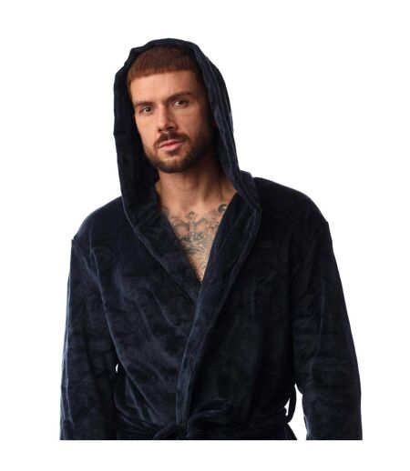 Mens Enstrada Fleece Dressing Gown Navy Bench