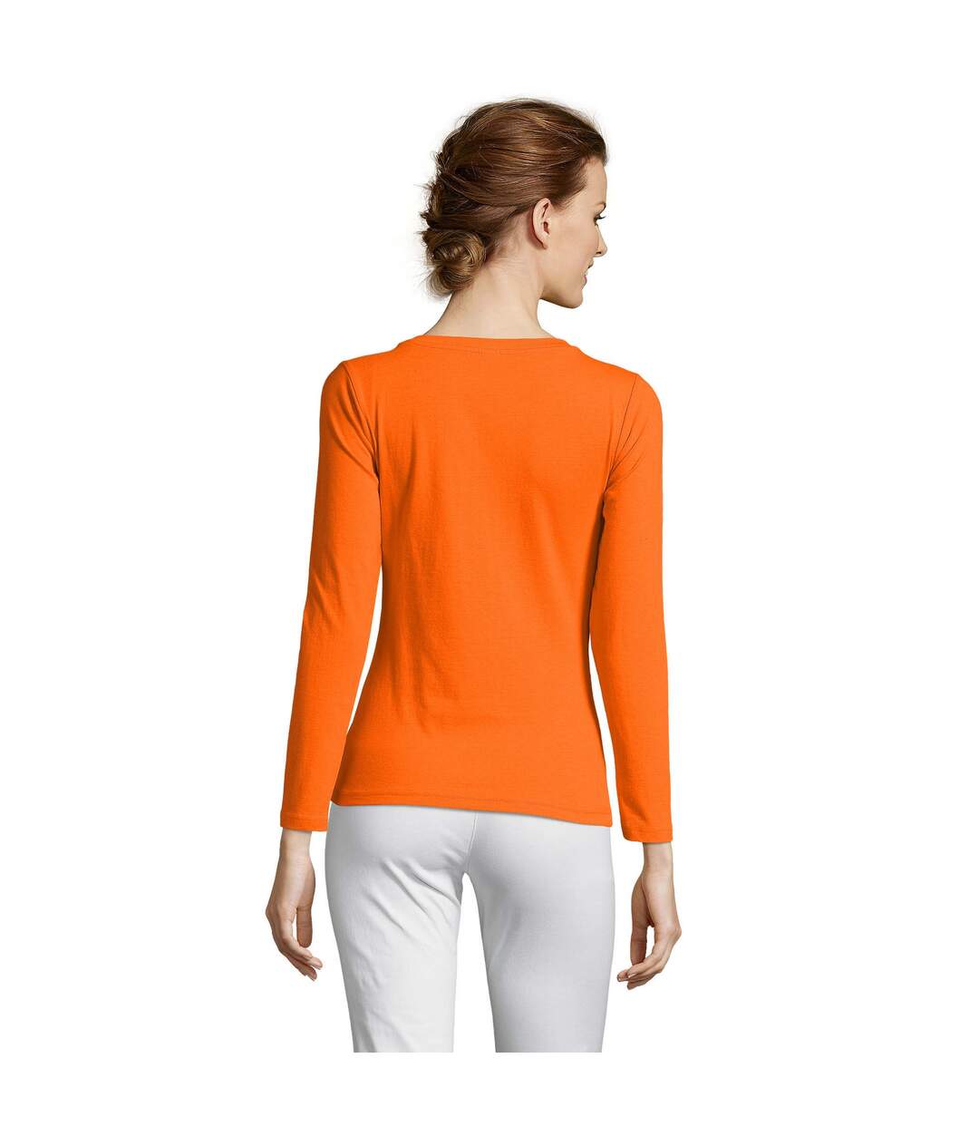 Majestic t-shirt à manches longues femme orange SOLS