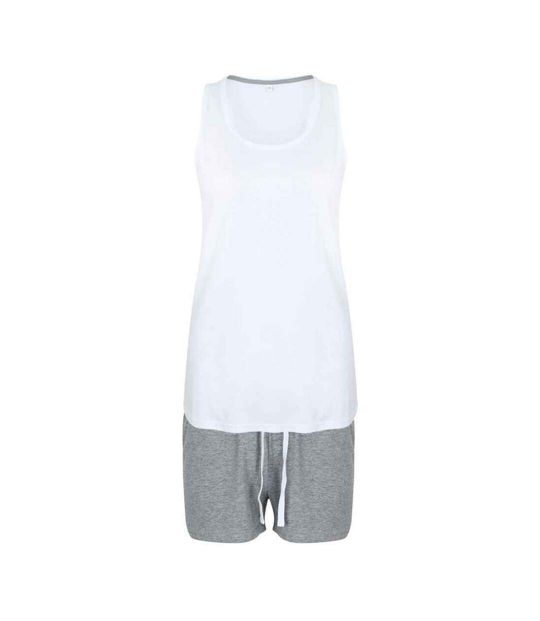 Womens/ladies heather pyjama set white/heather Towel City-1