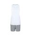 Womens/ladies heather pyjama set white/heather Towel City-1