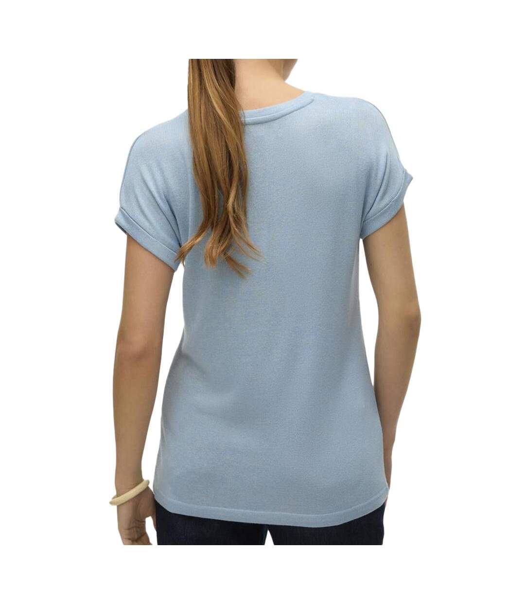T-Shirt bleu ciel femme vero moda brianna 10291353-2