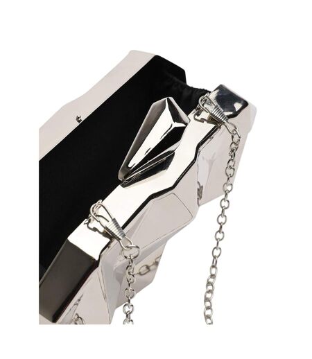 Geometric Clutch Bag One Size Silver Where´s That From