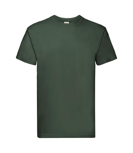 Fruit Of The Loom Mens Super Premium Short Sleeve Crew Neck T-Shirt (Bottle Green)
